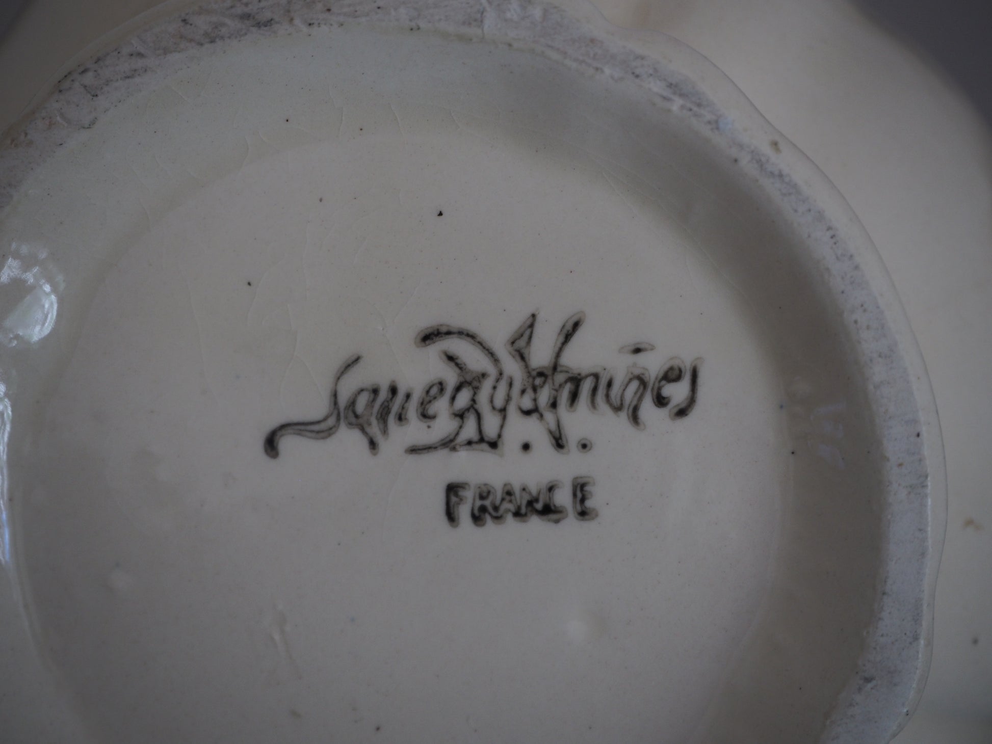 Fransk vintage Sarreguemines fajance mælkekande