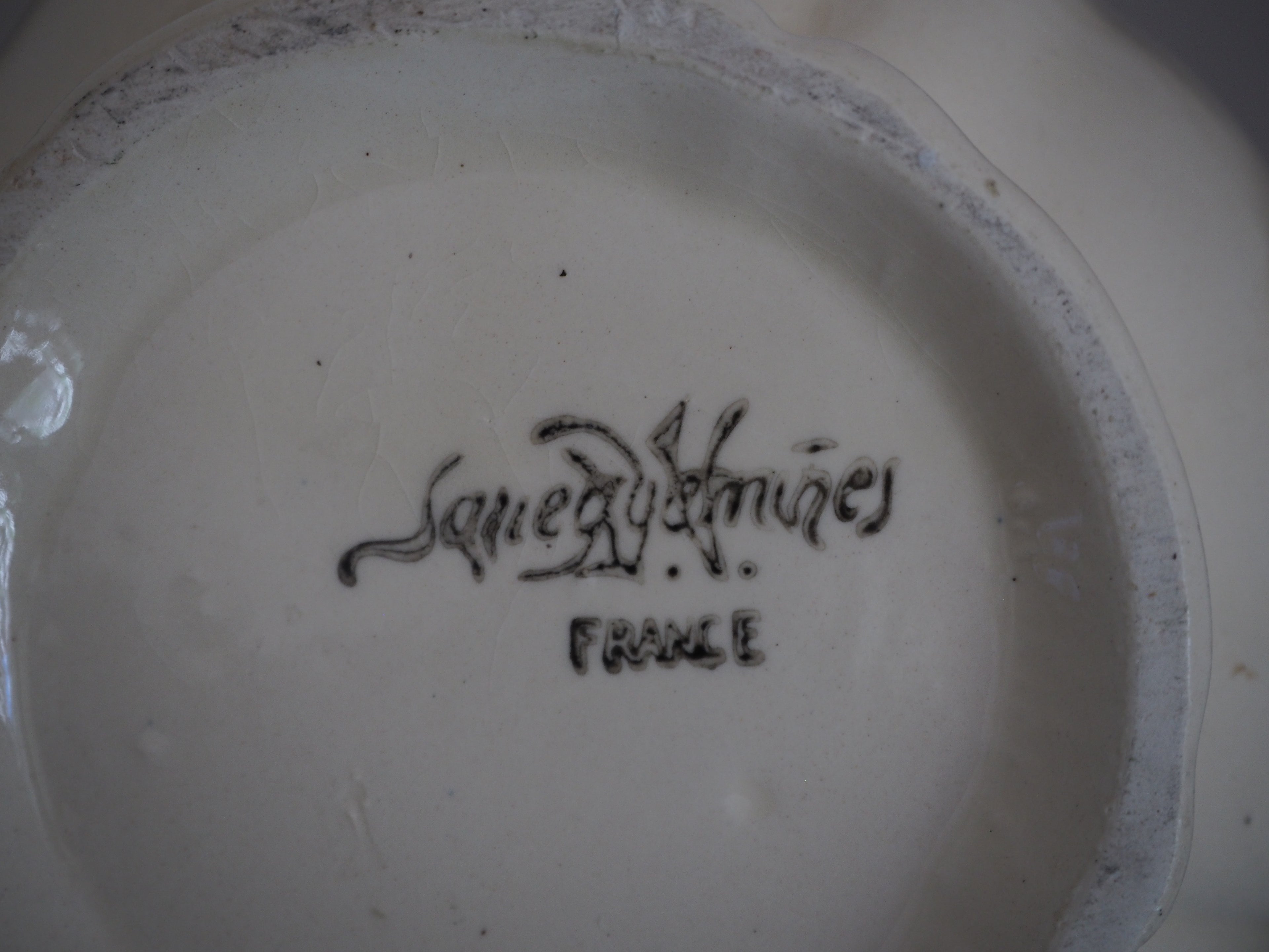 Fransk vintage Sarreguemines fajance mælkekande