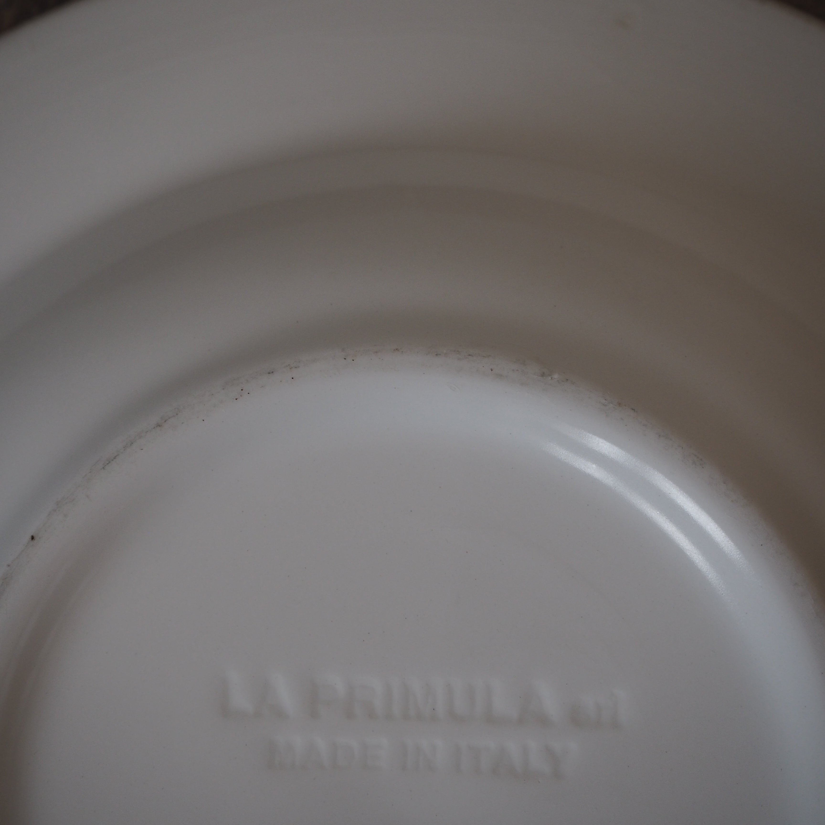 Italiensk vintage dyb fajance tallerken