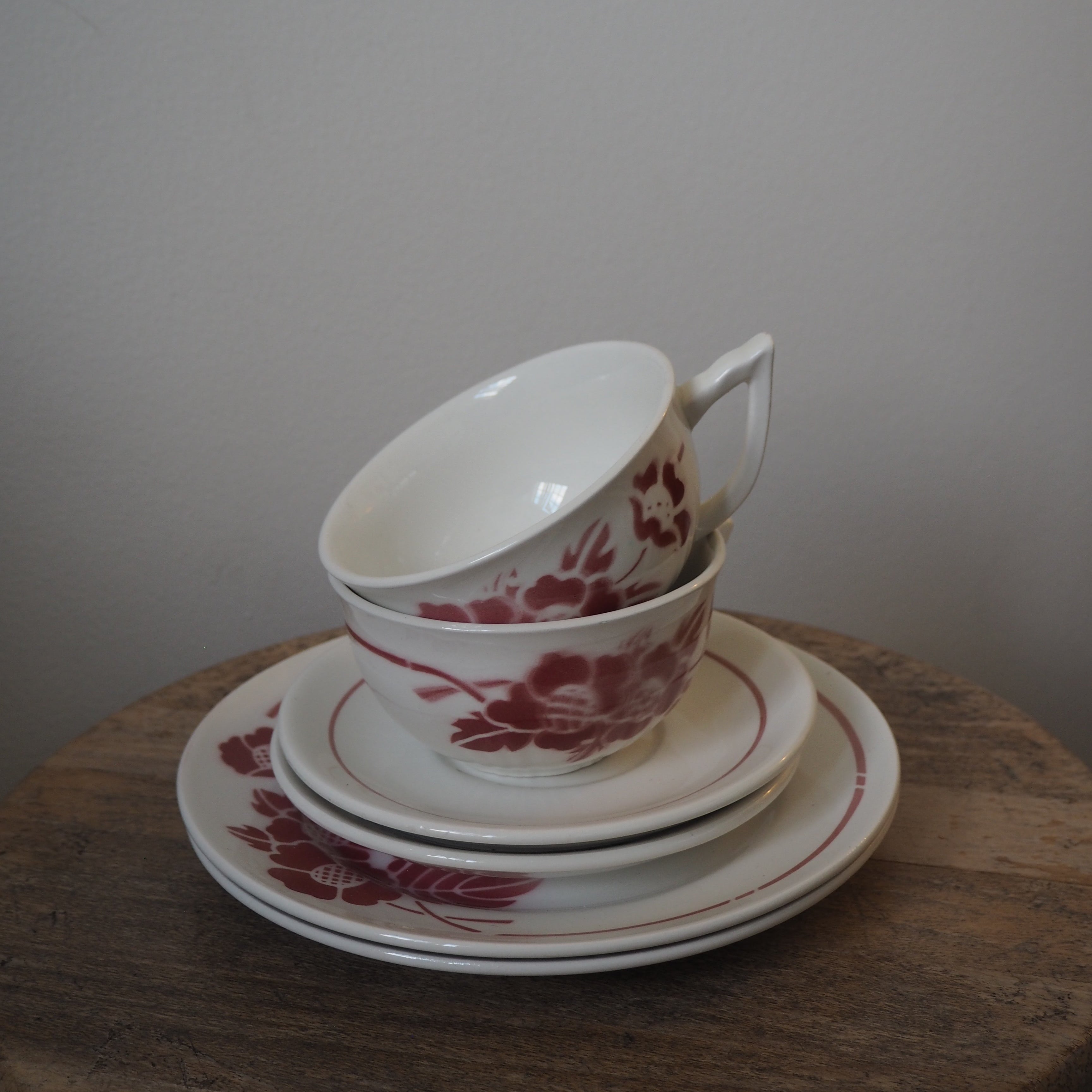 Fransk vintage fajance kaffesæt
