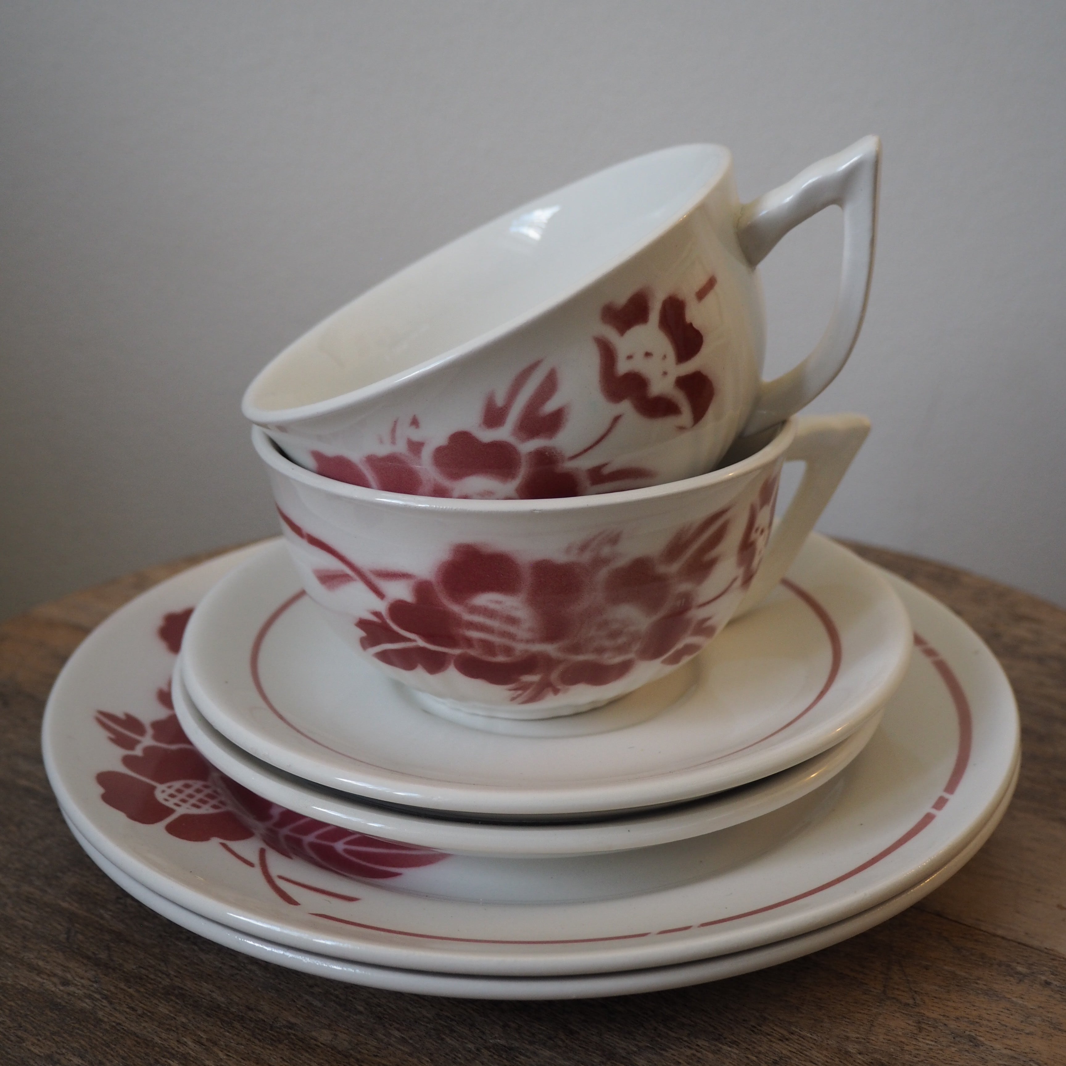 Fransk vintage fajance kaffesæt