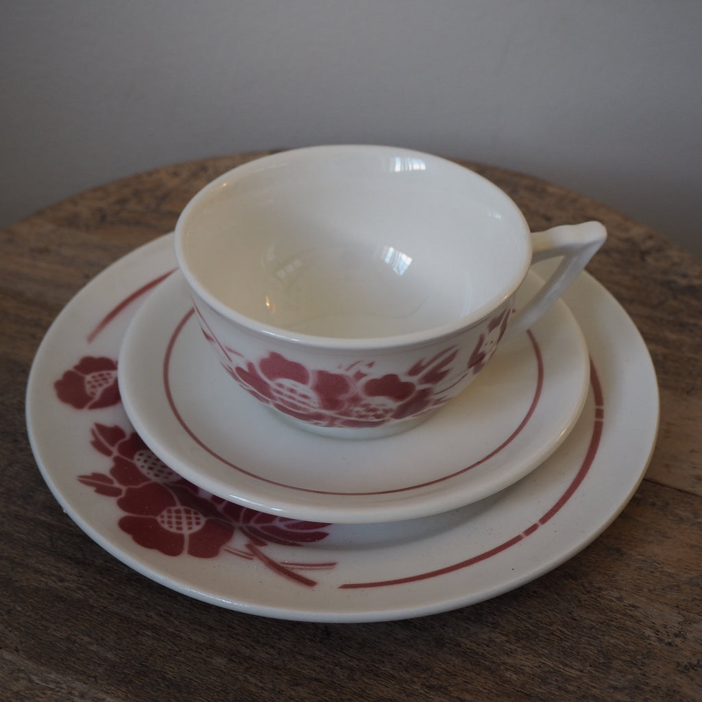 Fransk vintage fajance kaffesæt
