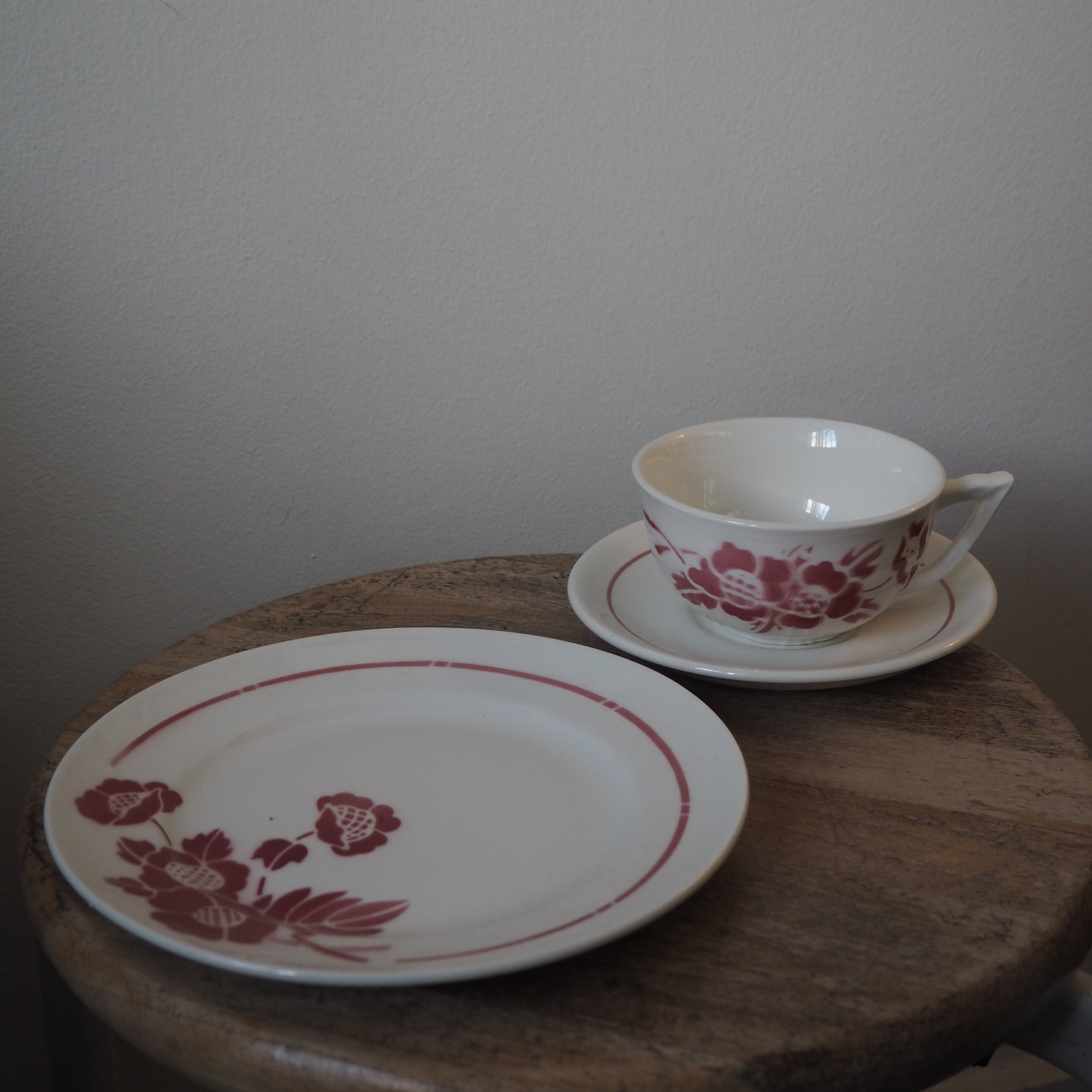 Fransk vintage fajance kaffesæt