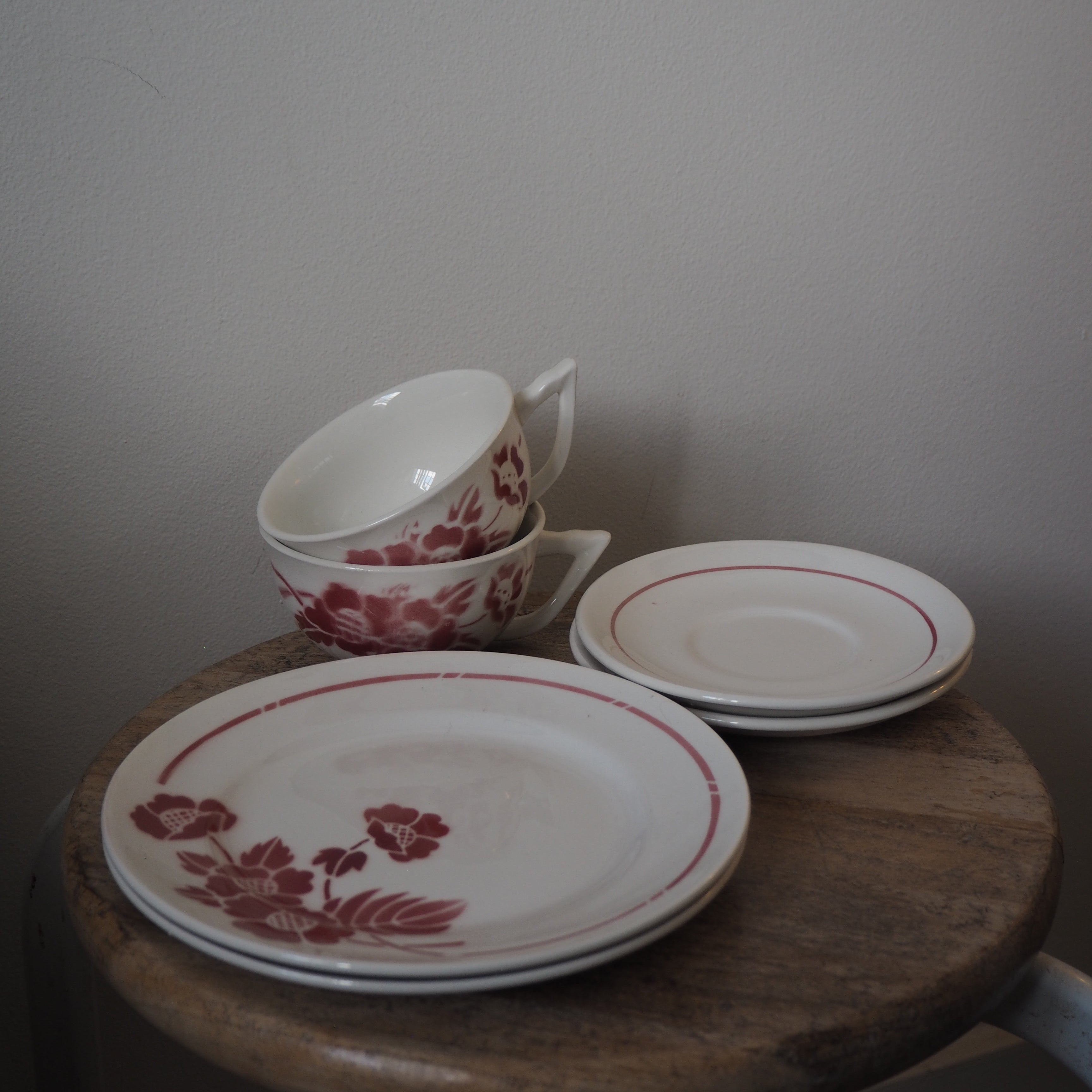 Fransk vintage fajance kaffesæt