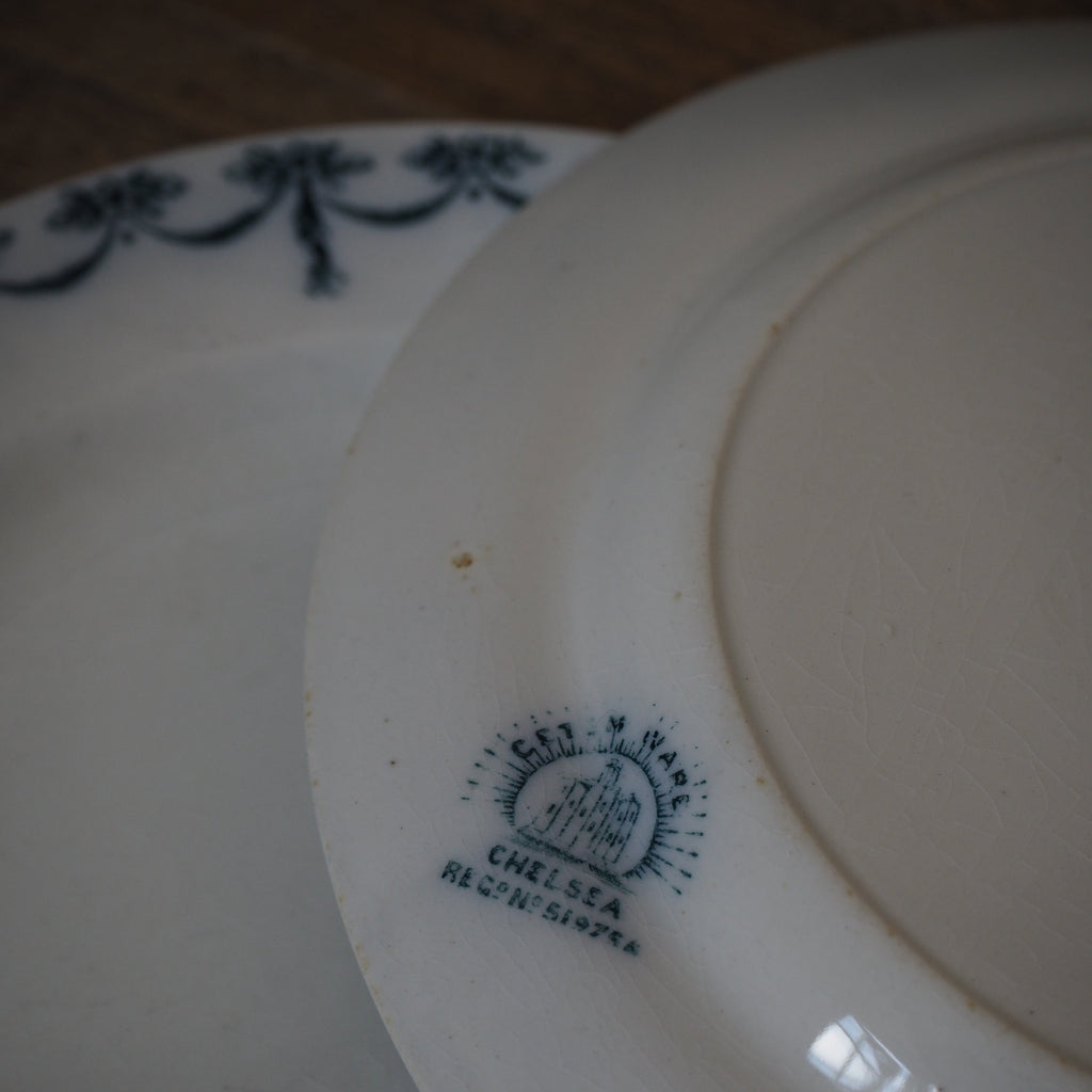 Engelsk Cetem Ware fajance desserttallerkener