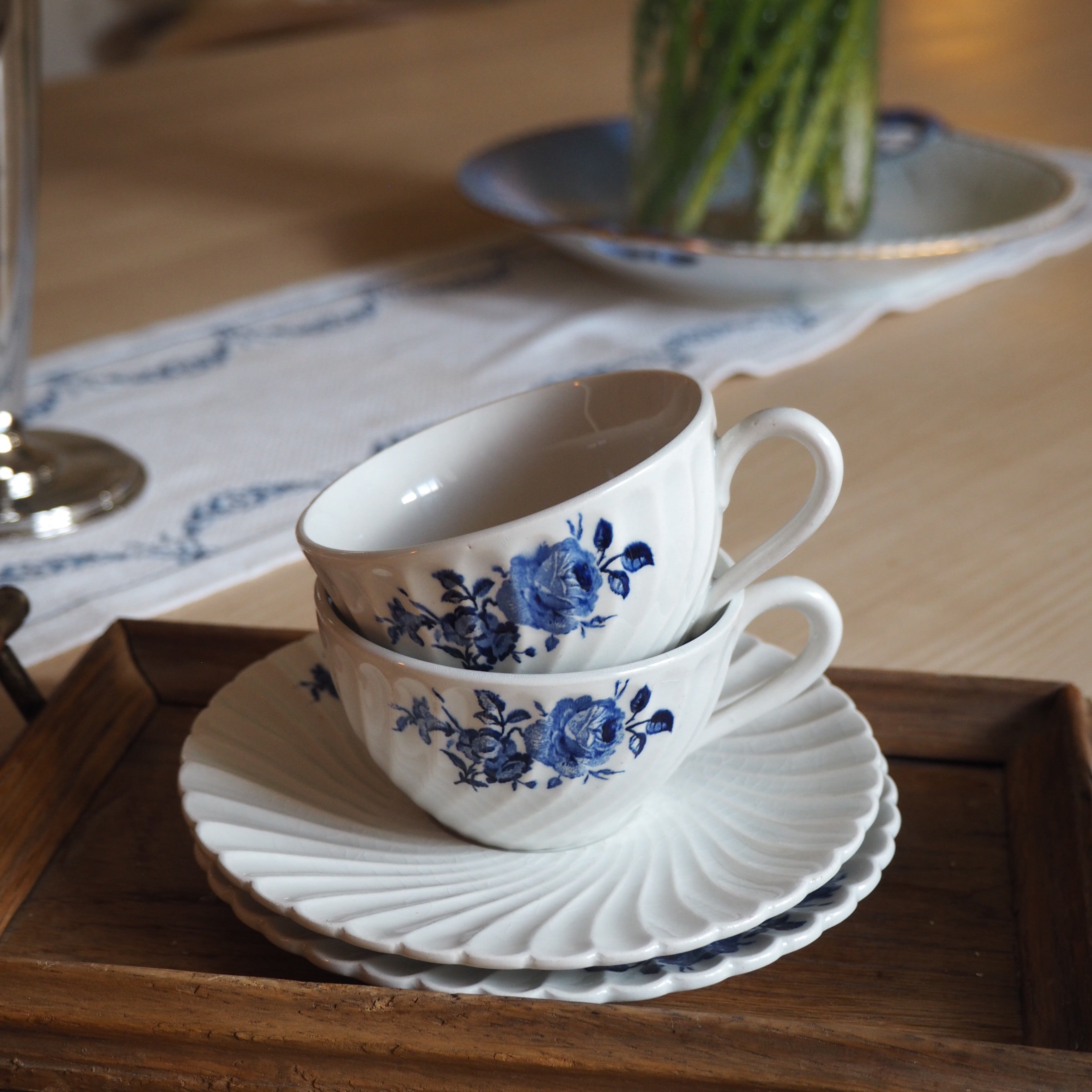 Fransk vintage K&G Luneville kaffekopper