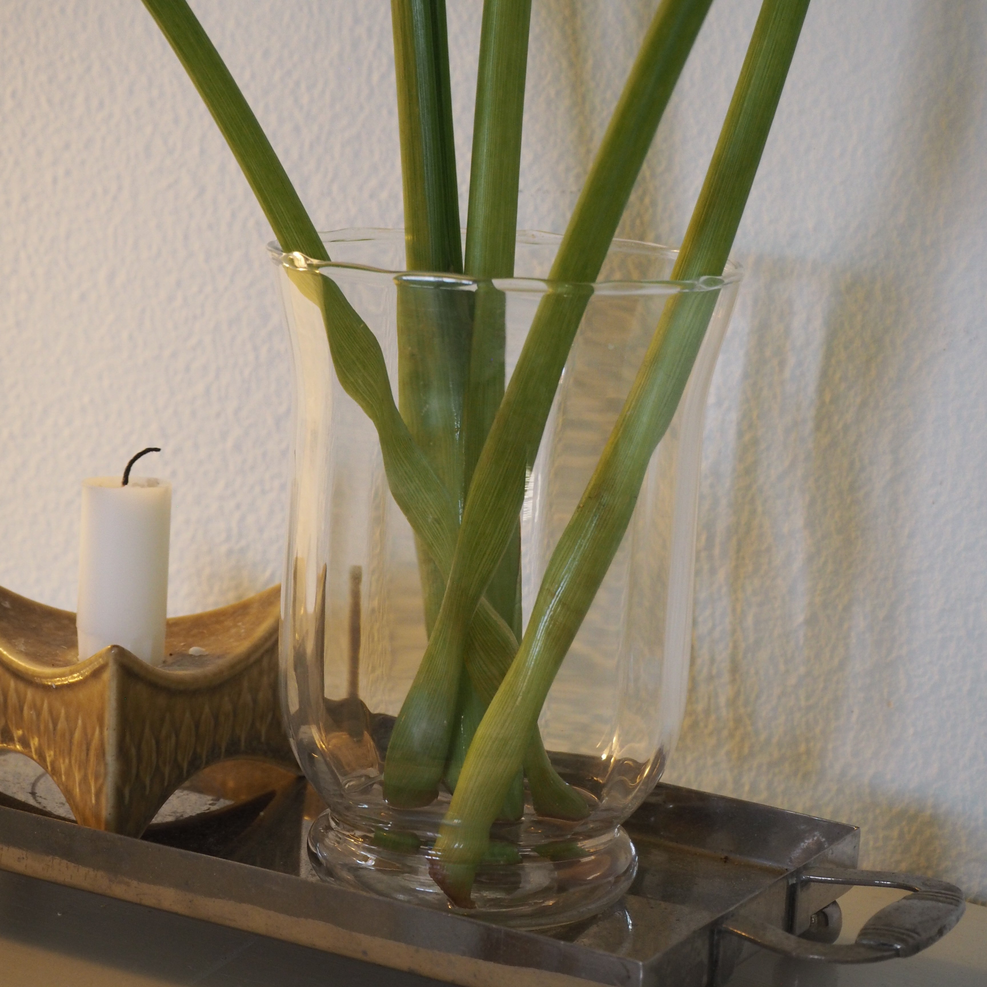 Vase m. bred munding og rillet kant