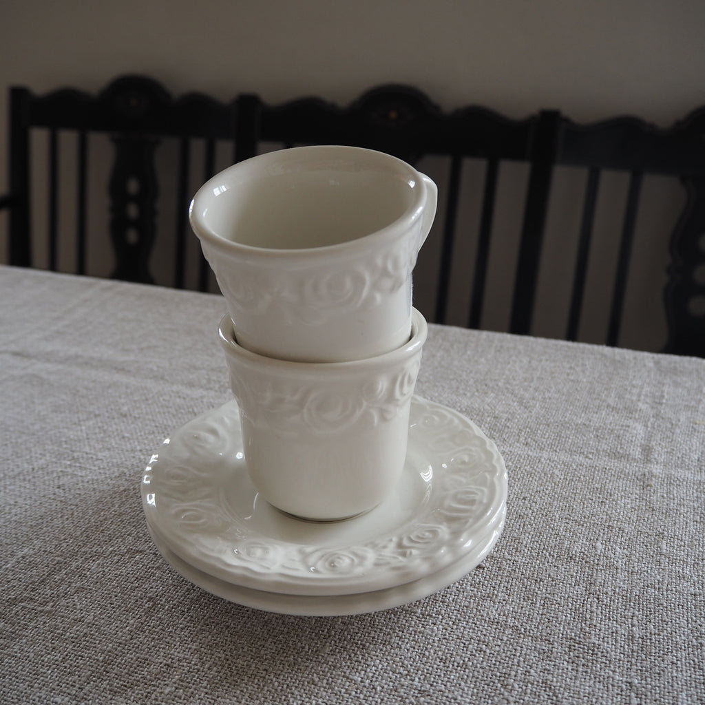 Italienske kaffekopper m. blomster