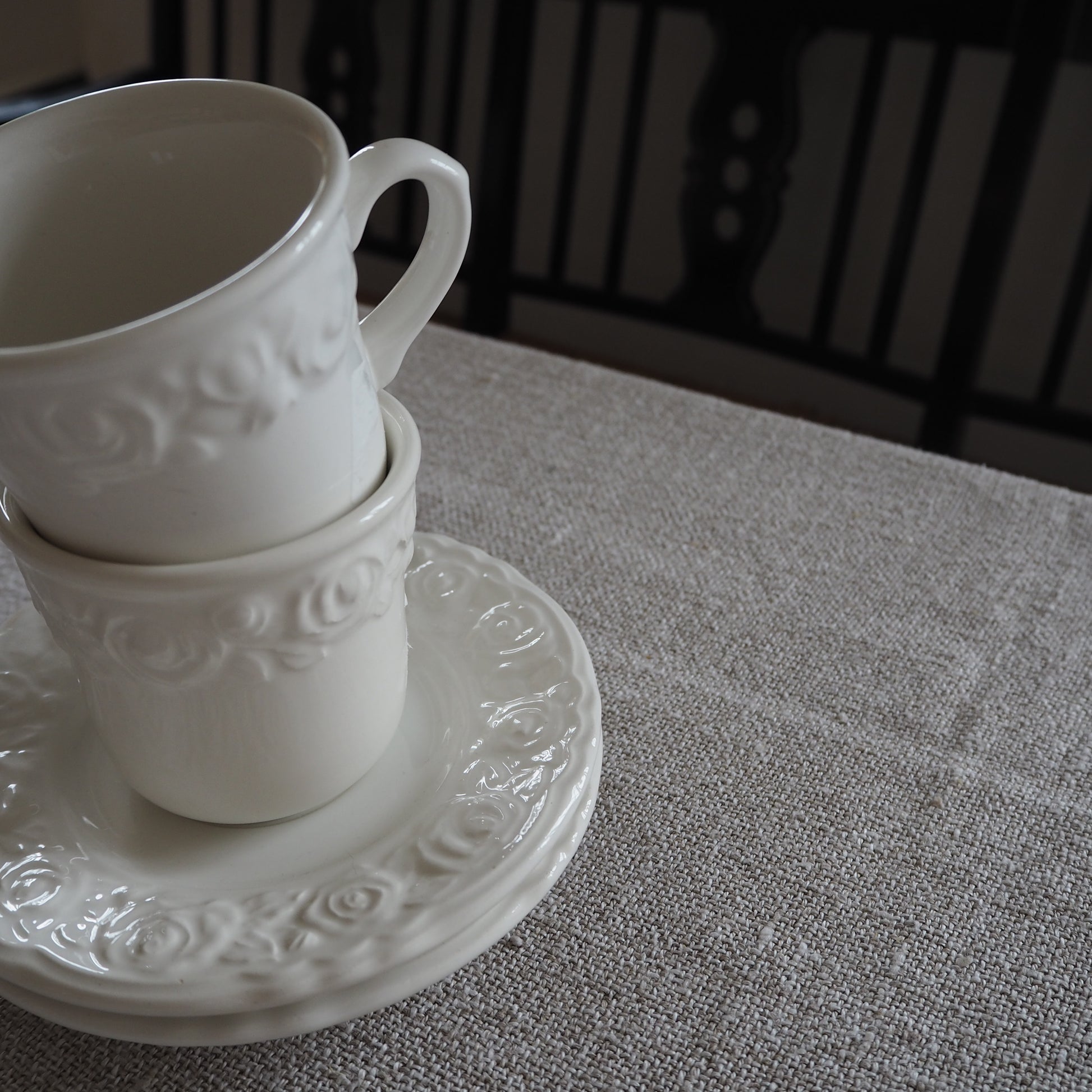 Italienske kaffekopper m. blomster